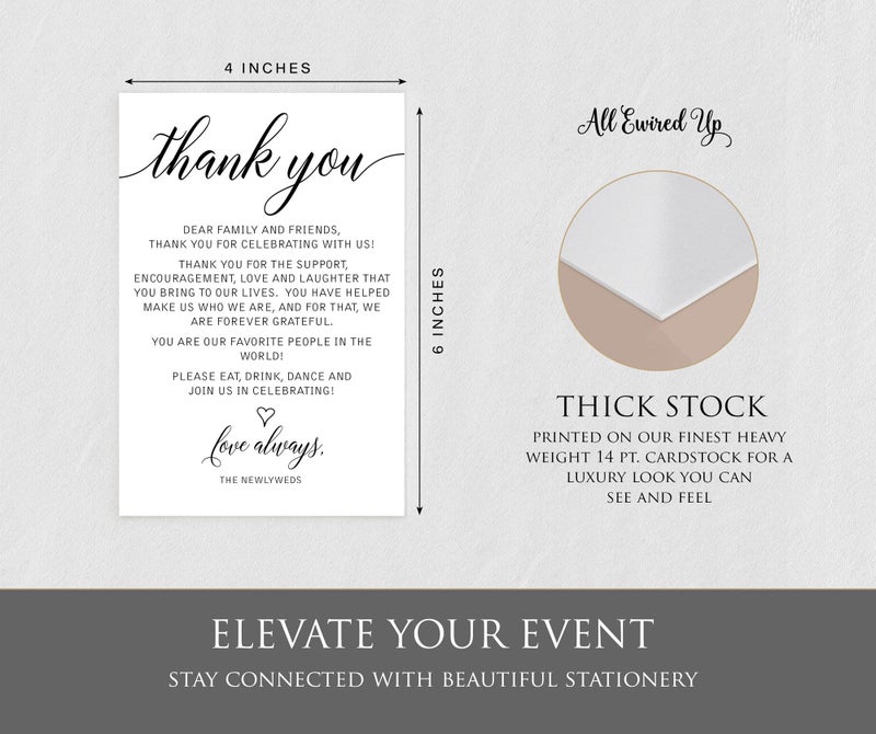 All-Ewired-Up All Ewired Up Wedding Thank You Cards, 50 Pieces, 4x6 Inch, Multicolor - Image 2